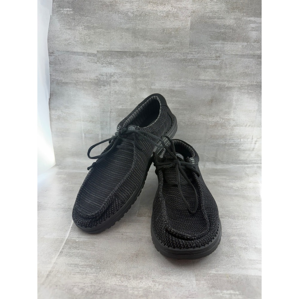 Hey Dude Wally Stretch Sox Men Black Loafers Shoes 41898-060 Size 11